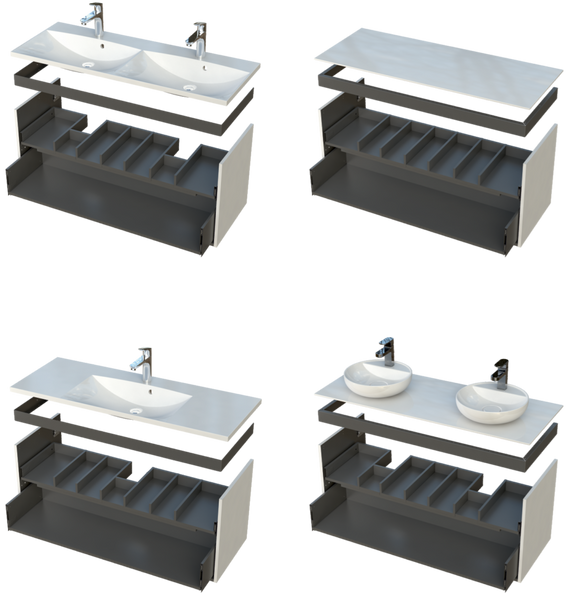 Oristo Szafka z umywalką MONTEBIANCO 120 cm piaskowa
