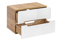 Szafka Pod Umywalkę Nablatową 80 cm 2S Aruba 829 Dąb Craft Biały Połysk_01