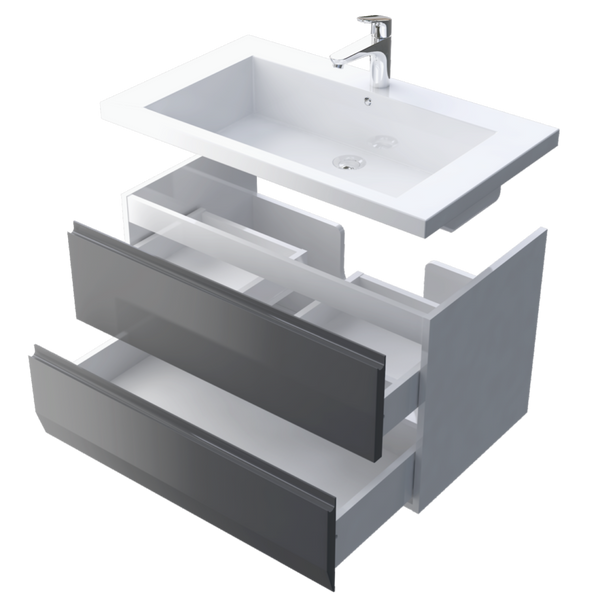 Oristo Szafka z umywalką 85 cm BRYLANT grafitowa