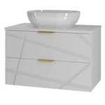 RADOM-06 - Szafka z Umywalką i Blatem 2S 80cm Biały Mat Zestaw-2