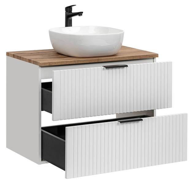 Szafka 80 cm ADEL WHITE z Umywalką SMILE i Blatem