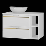 ESPERO-02 - Szafka pod Umywalkę z Blatem i Regałem 2S 80cm Biały Mat Zestaw-4