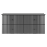 XILO-02 - Szafka pod Umywalkę z Blatem 4S 120cm Szary Mat Zestaw-6