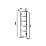 ARCOS-08 - Słupek Wysoki 1-drzwiowy 130cm Czarny Mat