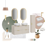 Zestaw z blatem i umywalkami Smile 120 cm Adel Cashmere 