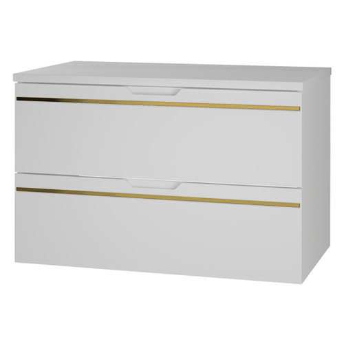 ESPERO-01 - Szafka pod Umywalkę z Blatem 2S 80cm Biały Mat Zestaw-1