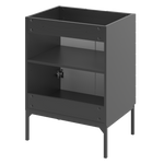 ASPEN-09 - Szafka z Umywalką i Blatem 2D 60cm Czarny Mat Zestaw-2 Czarny Stelaż