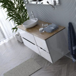 Oristo Szafka Pod Umywalkę 80 cm SILVER UNI Biały Połysk Listwa Chrom Połysk