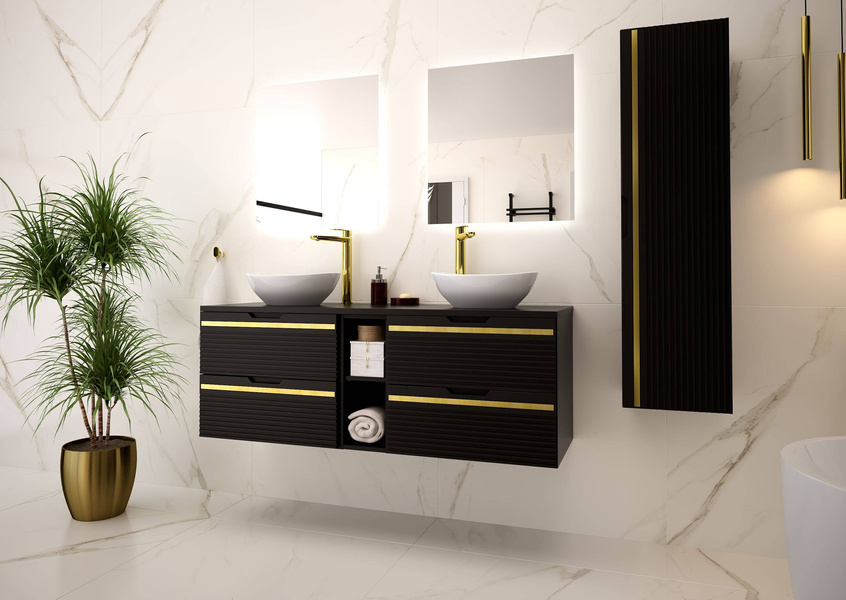 VESPER-03 - Słupek Wysoki 1-drzwiowy 130cm Czarny Mat