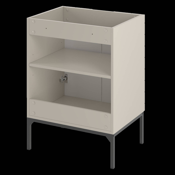 ASPEN-09 - Szafka z Umywalką 2D 60cm Kaszmir Zestaw-3 Czarny Stelaż