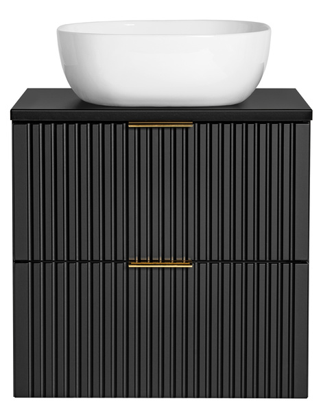 Szafka 60 cm ADEL BLACK z Blatem i Umywalką SMILE