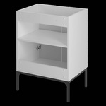 ASPEN-09 - Szafka z Umywalką i Blatem 2D 60cm Biały Mat Zestaw-2 Czarny Stelaż