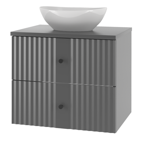 XILO-02 - Szafka z Umywalką i Blatem 2S 60cm Szary Mat Zestaw-2
