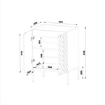 ASPEN-09 - Szafka z Umywalką 2D 60cm Czarny Mat Zestaw-3 Złoty Stelaż