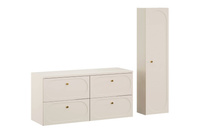 Zestaw Szafka Pod Umywalkę z Blatem 120 cm i Słupek Wysoki Donna Sand