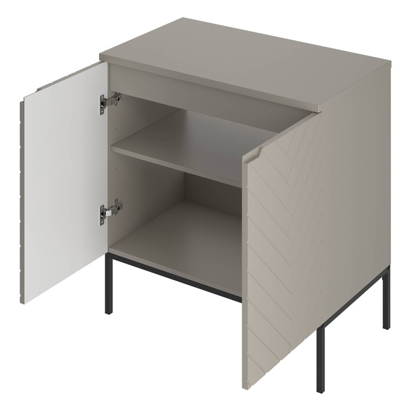 ASPEN-08 - Szafka pod Umywalkę z Blatem 2D 80cm Kaszmir Zestaw-1 Czarny Stelaż