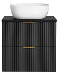 Szafka 60 cm ADEL BLACK z Blatem i Umywalką SMILE