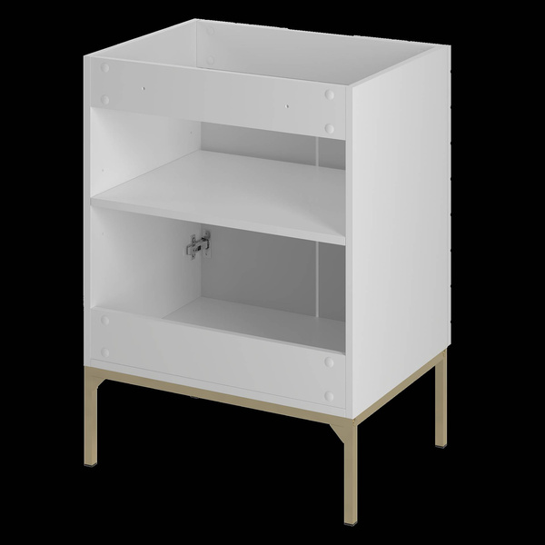 ASPEN-09 - Szafka Pod Umywalkę 2D 60cm Biały Mat Złoty Stelaż