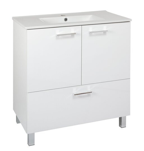 Astor Szafka Z Umywalką Laura 80 cm Biały Połysk