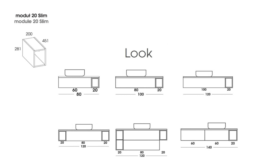 Elita Szafka Wisząca Look Slim 20 Czarny Mat