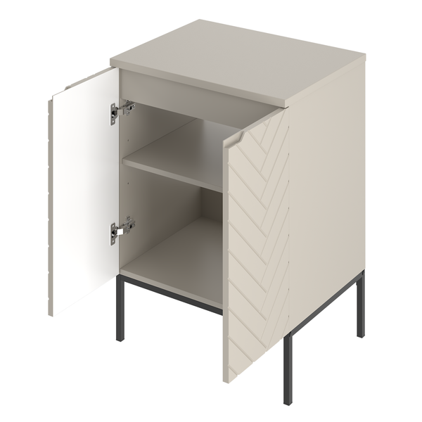 ASPEN-09 - Szafka pod Umywalkę z Blatem 2D 60cm Kaszmir Zestaw-1 Czarny Stelaż