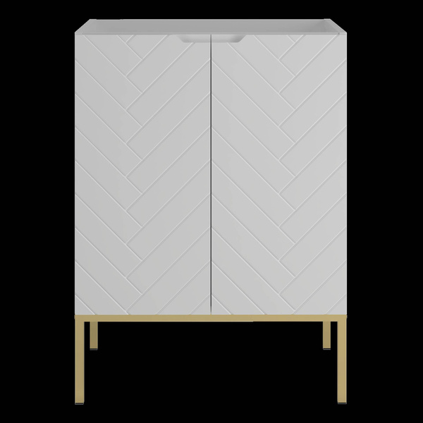 ASPEN-09 - Szafka Pod Umywalkę 2D 60cm Biały Mat Złoty Stelaż