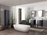 Oristo Szafka wysoka boczna 47 cm 2D LOUIS czarna połysk