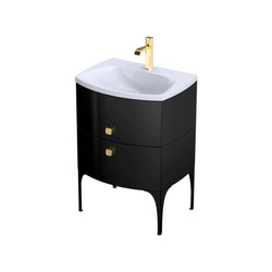 Oristo Szafka pod umywalkę 62 cm 2S LOUIS czarna połysk