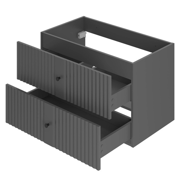 XILO-01 - Szafka z Umywalką i Blatem 2S 80cm Szary Mat Zestaw-2