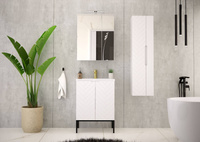 ASPEN-09 - Szafka Pod Umywalkę 2D 60cm Biały Mat Czarny Stelaż