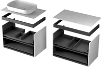 Oristo Szafka pod umywalkę 50 cm SIENA czarny mat