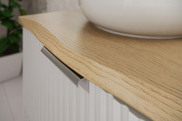 Zestaw Szafka pod Umywalkę 80 cm z Blatem 100 cm i Regałem 20 cm Dąb Cremona Kaszmirowy Mat 