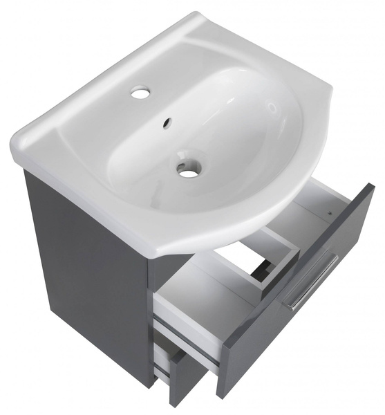 Astor Szafka Z Umywalką 50 cm Aspen Antracyt Połysk