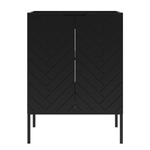 ASPEN-09 - Szafka Pod Umywalkę 2D 60cm Czarny Mat Czarny Stelaż