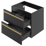 VESPER-02 - Szafka pod Umywalkę z Blatem i Regałem 4S 140cm Czarny Mat Zestaw-7