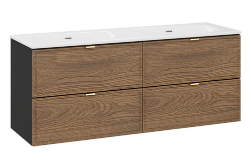 Zestaw Szafka z Podwójną Umywalką Meblową 120 cm 4 Szuflady Talia Casella