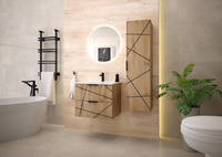 WOOD-02 - Szafka z Umywalką 2S 60cm Dąb Wotan Zestaw-3