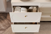 Zestaw Szafka Pod Umywalkę z Blatem 80 cm 2 Szuflady i Umywalka Nablatowa Donna Sand