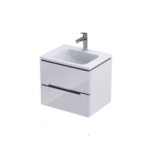 Oristo Szafka Pod Umywalkę 60 cm SILVER UNI Biały Połysk Listwa Chrom Połysk