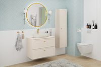 Zestaw Szafka Pod Umywalkę z Blatem 80 cm 2 Szuflady Donna Sand