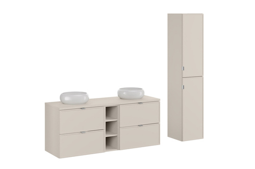 Zestaw Bella Cashmere 140 cm z Umywalkami WIKI i Słupkiem