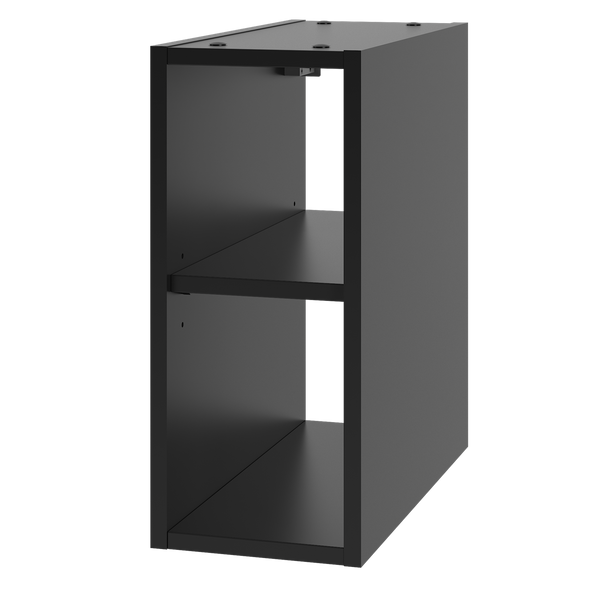 AVELLA-02 - Szafka pod Umywalkę z Blatem i Regałem 4S 140cm Czarny Mat Orzech Zestaw-7