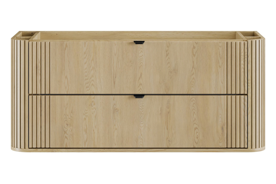 Zestaw Szafka Pod Umywalkę z Blatem 120 cm i Słupek Wysoki Ovalia Cremona