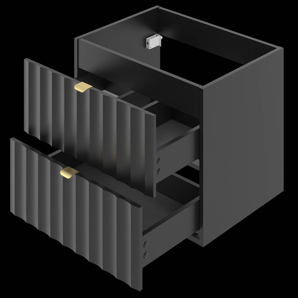 ARCOS-06 - Szafka pod Umywalkę z Blatem i Regałem 4S 140cm Czarny Mat Zestaw-7