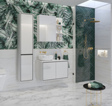 Irvine - Szafka Pod Umywalkę 2D Biały Czarny Onyks Biały Połysk