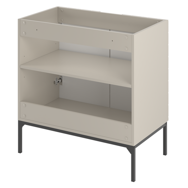 ASPEN-08 - Szafka Pod Umywalkę 2D 80cm Kaszmir Czarny Stelaż