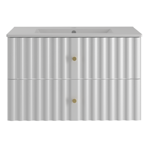 AQUA-01 - Szafka z Umywalką 2S 80cm Biały Mat Zestaw-3