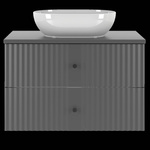 XILO-01 - Szafka z Umywalką i Blatem 2S 80cm Szary Mat Zestaw-2