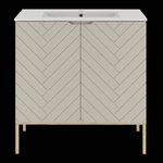 ASPEN-08 - Szafka z Umywalką 2D 80cm Kaszmir Zestaw-3 Złoty Stelaż