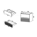 AVELLA-02 - Szafka z Umywalką 2S 60cm Czarny Mat Orzech Zestaw-3